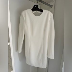 Misha Ivory Long-Sleeve Open Back Dress